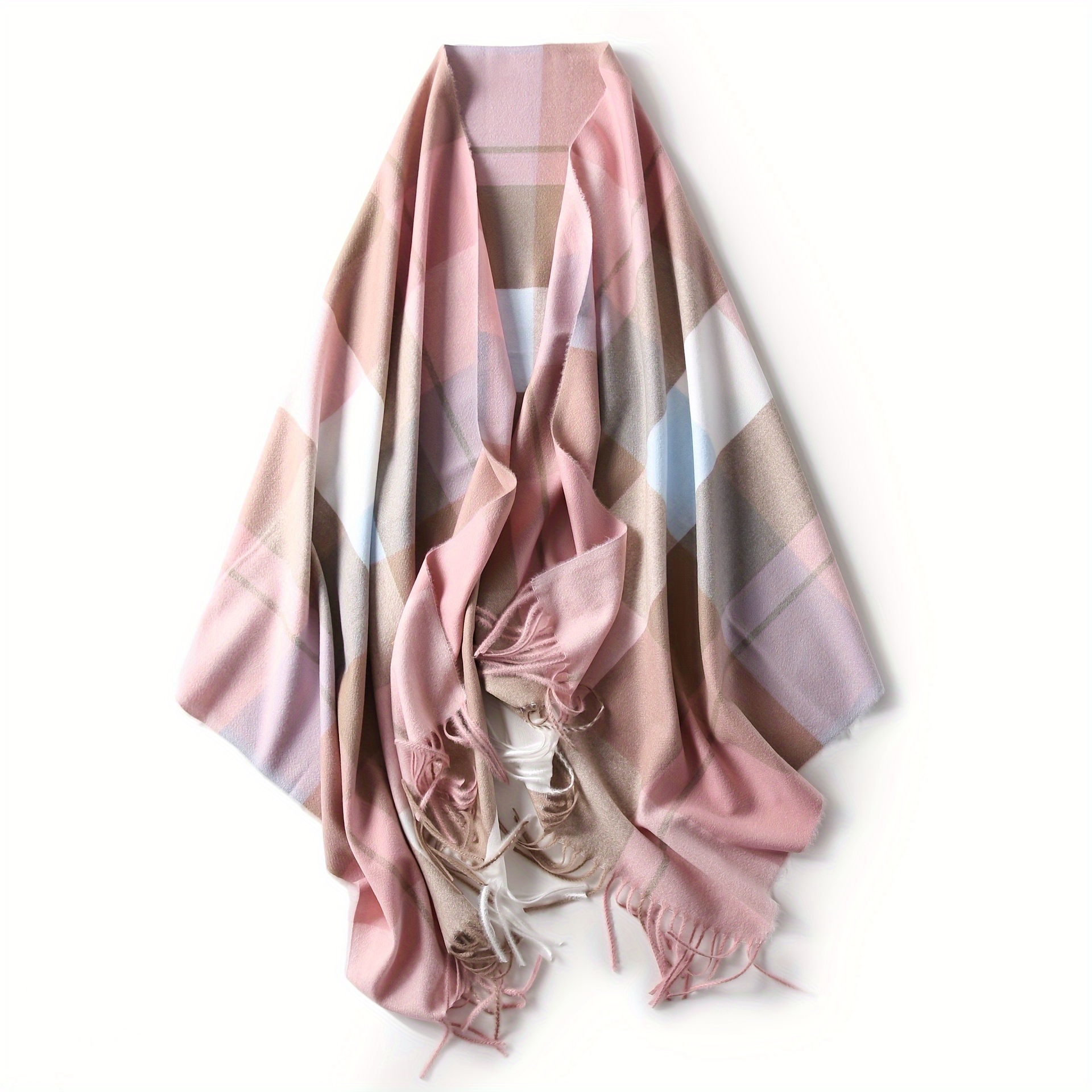 New Winter Scarf Classic High Quality Anti Checkered Scarf for Men and Women in Autumn and Winter Warm Striped Scarf Wrapped in Sheep Fleece Blanket