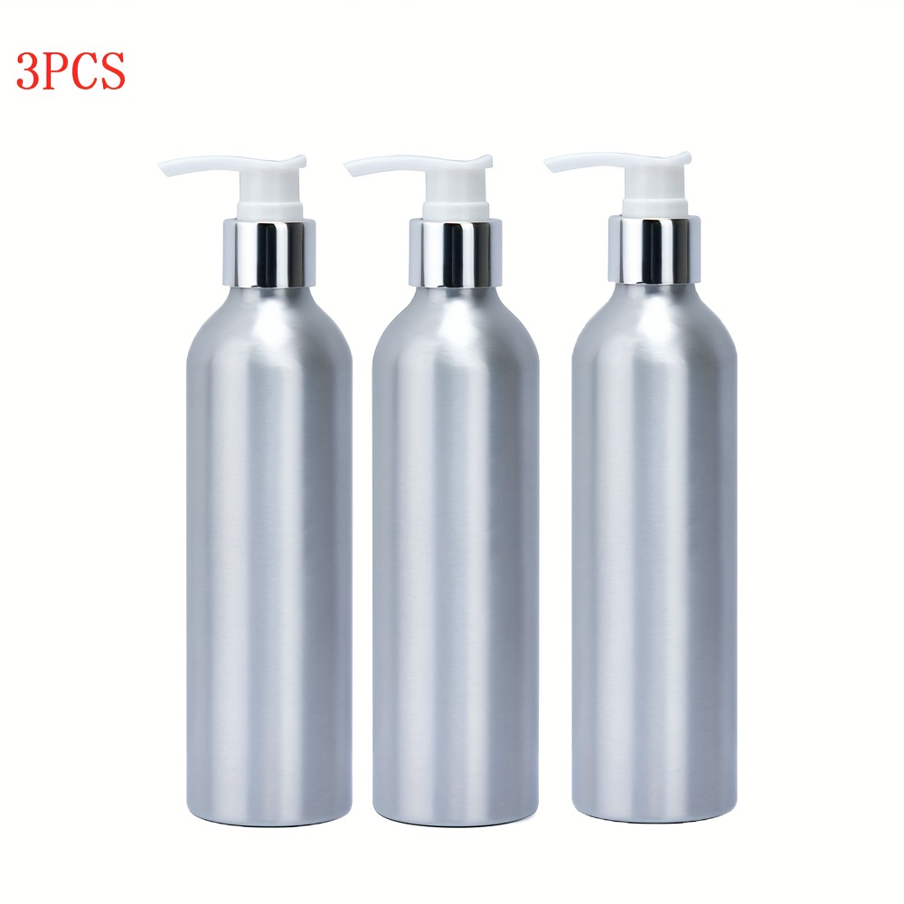 TEMU 3 flacons rechargeables 250 ml 8,82 oz, flacons distributeurs de gel douche rechargeables, flacons distributeurs de shampooing avec bouchons à
