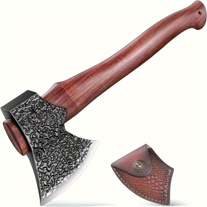 

Camping Axe Set Gift For Men And Father Hand Forged Survival Hatchet With Sheath Multipurpose Axe For Bushcraft Wood