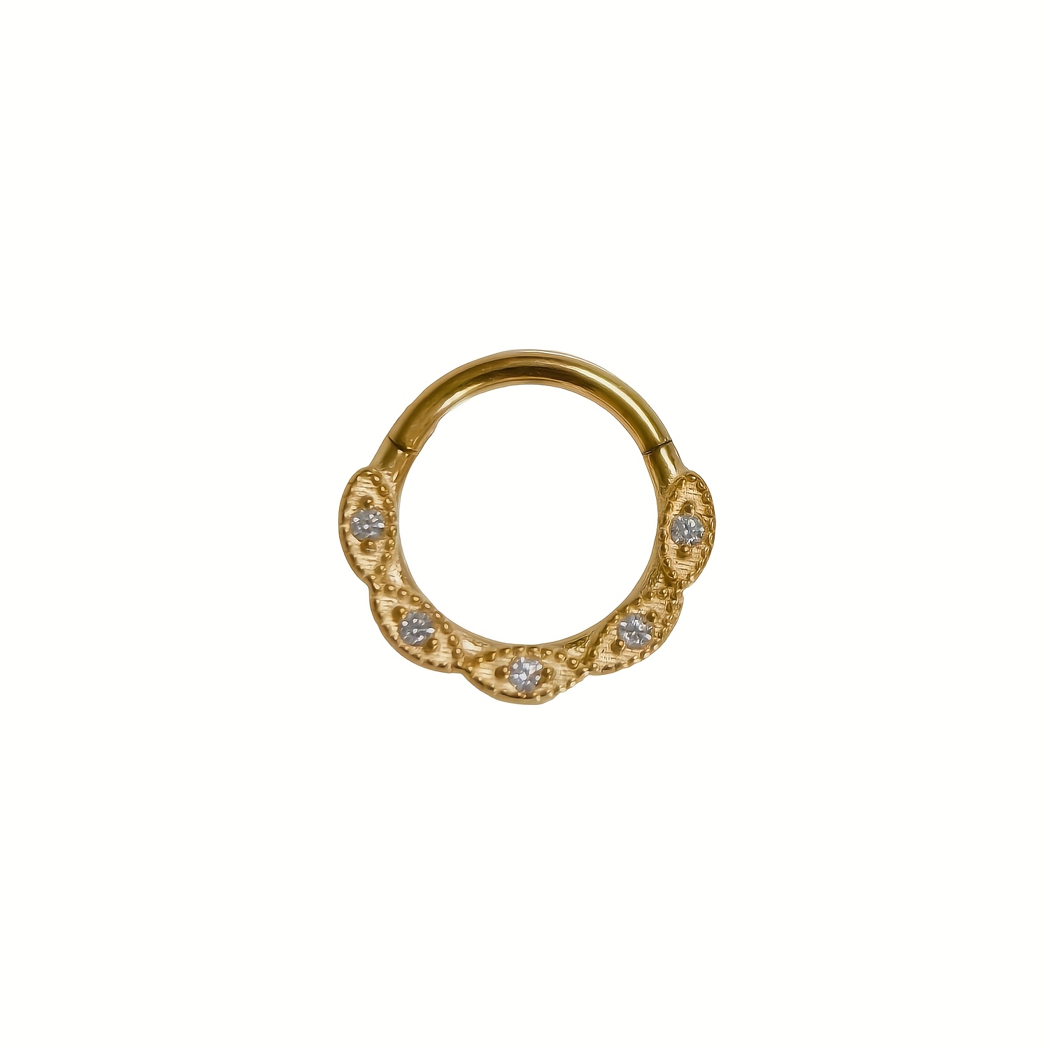 16g 316l Steel Flower Hinged Septum Nose Ring, Septum Clicker Silvery, Septum Piercing Golden, Daith Hinged Hoop, Gift 1.2*8/10mm Silvery Golden
