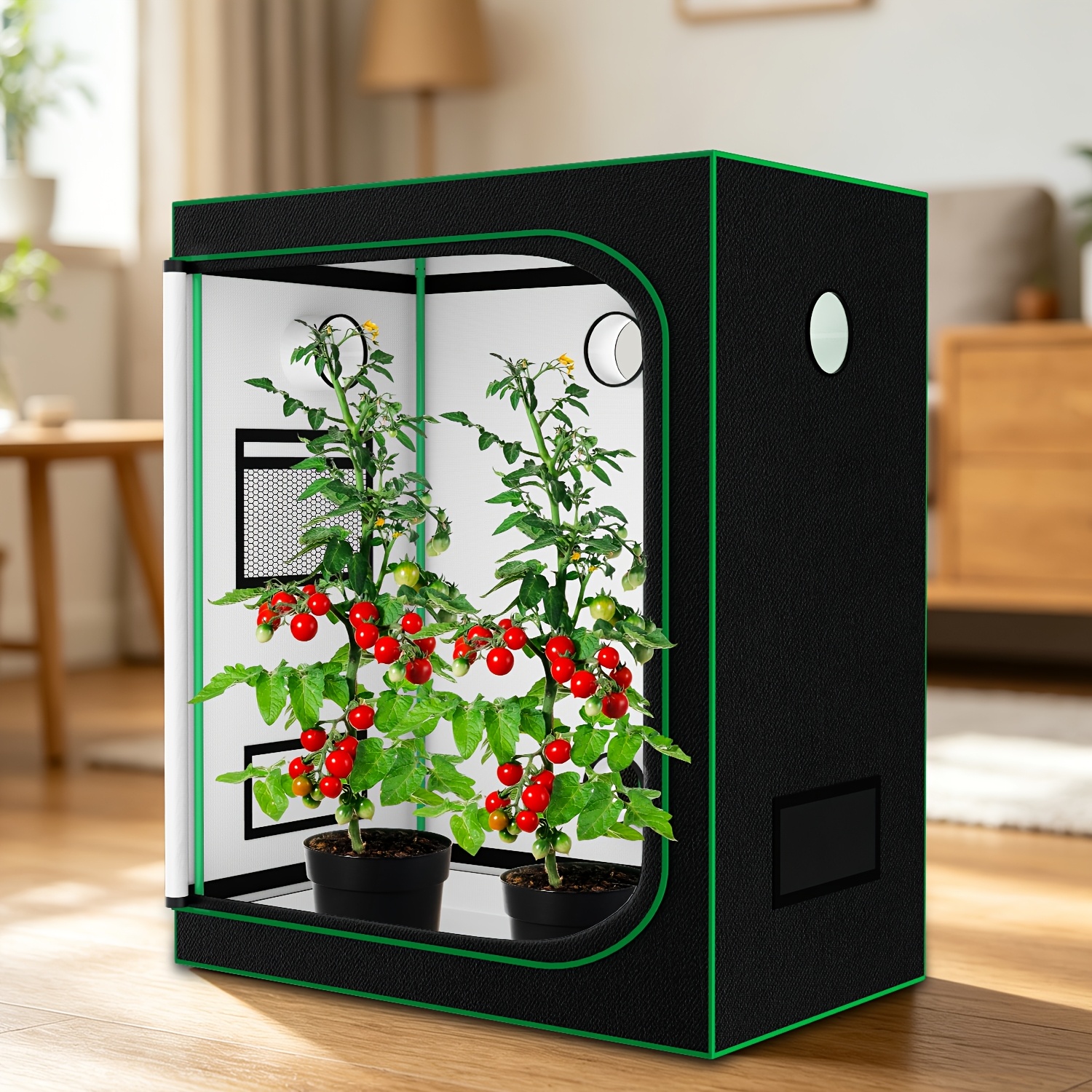 Image of Green Small Grow Tent 75×45×90cm Indoor Hydroponic Growing Tent, Plant Growth Shelter, Grow Box With Observation Window, Suitable For Seedling, Vegetable, And Flower Cultivation