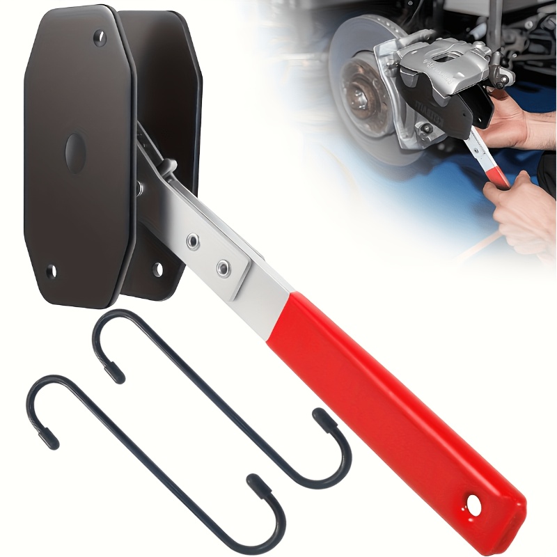 TEMU 1pc Universal Disc Brake Caliper Compression Tool - Steel Piston Compressor (with 2pcs Brake Caliper Hooks), Ideal For Car Brake Repair &