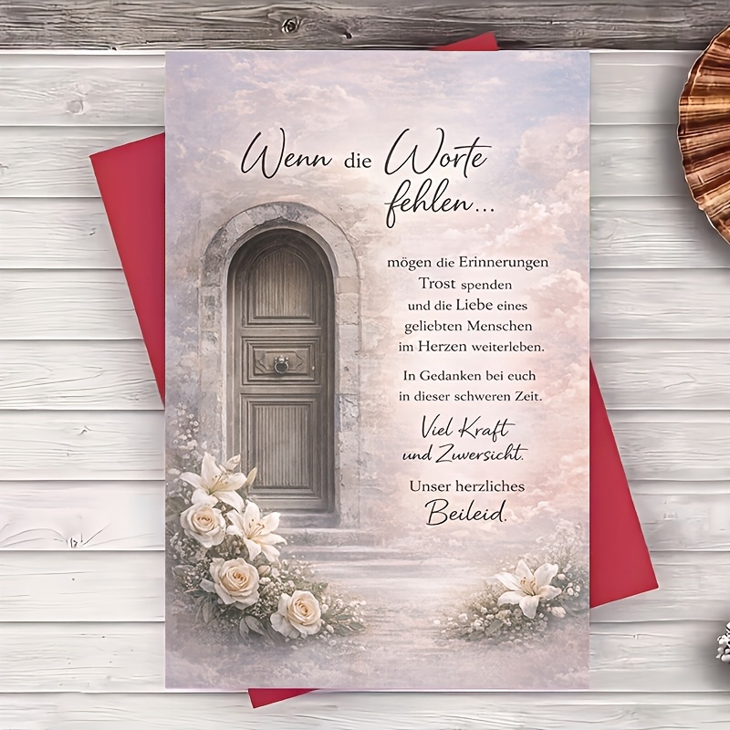 E-shop Ein Umschlag eine Grußkarte – Beileidskarte mit elegantem Blumendesign – Trost- Unterstützungsnachricht für Freunde, Familie, Kollegen –