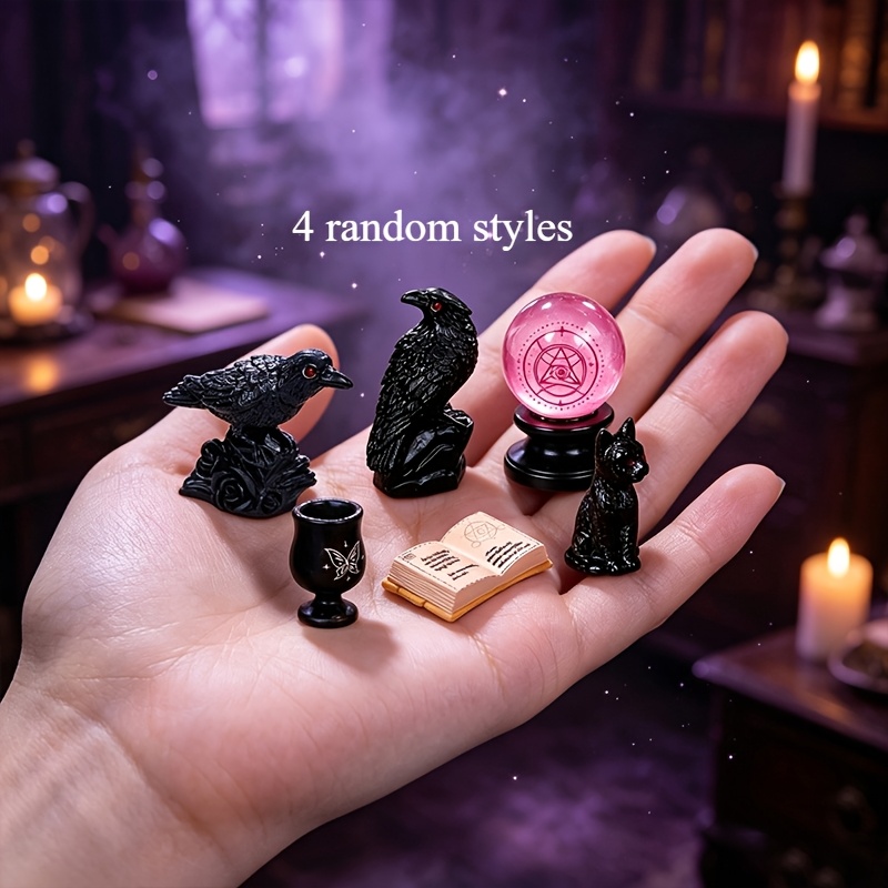 TEMU Set Mini de Magia de Estilo Aleatorio - 1:12, Mágico, Mágica y Libro Mágico en Miniatura, para Decoración de Casas de Muñecas, Exhibiciones de