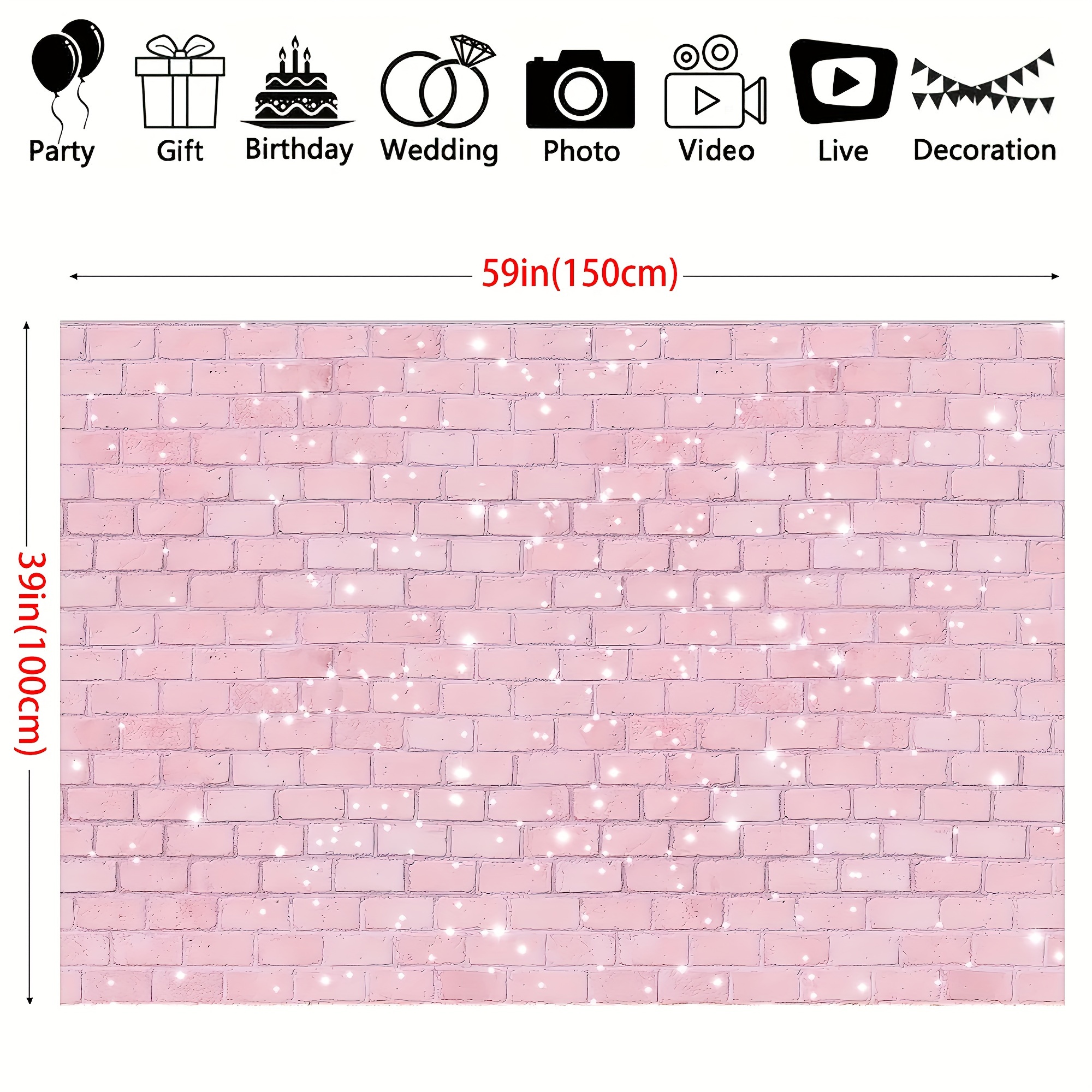 Retro Glitter Brick Wall Photography Backdrop Girl Temu New Zealand
