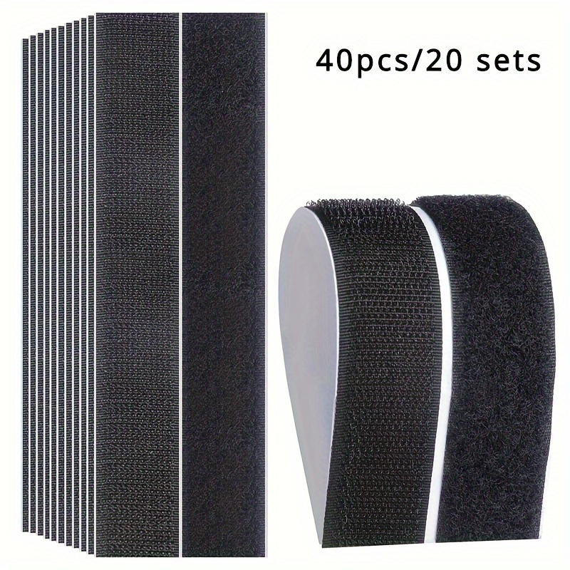 20/40pcs Self-adhesive Strips, Double Sided Interlocking Tape, Sticky Back Tape, Heavy Duty Mounting Strips For Home Or Office Use - Of Holes And Screws, 10cm X 2cm/3.9 X 0.79inch