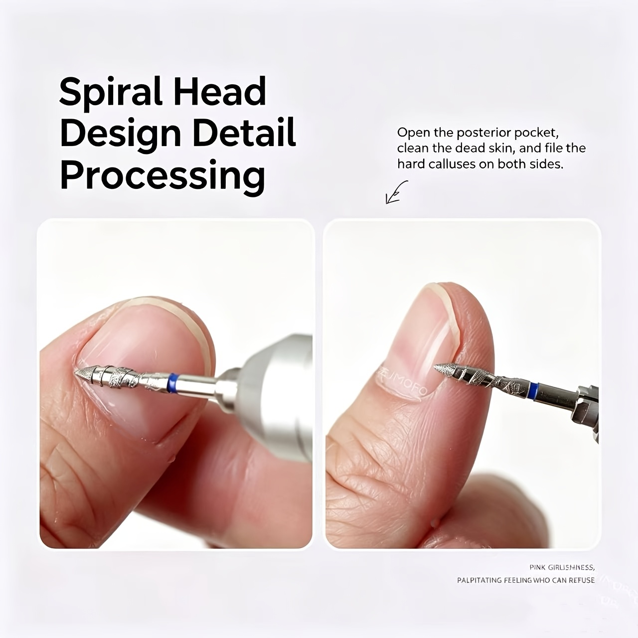 Nail Art Corundum Spiral Grinding Head for Dead Skin Removal