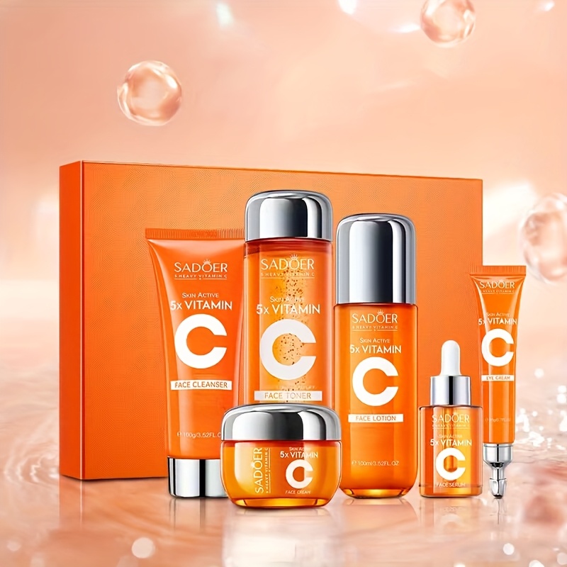 6pcs hydrating skincare set vitamin c niacinamide face care