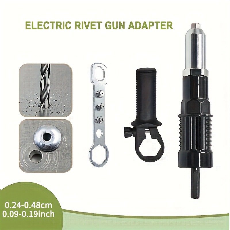 

Electric Rivet Adapter Kit - 2.4mm-4.8mm Drill Conversion For Quick Cordless , Steel Construction