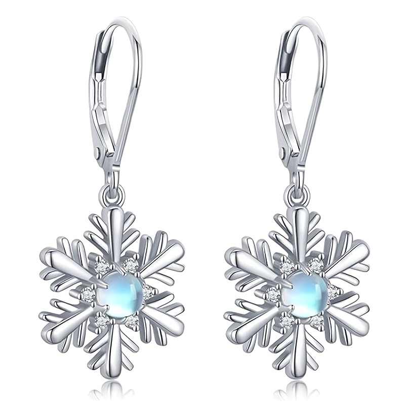 Image of Stylish And Synthetic Snowflake Earrings For Women, Perfect For Vacations, Parties, Everyday Wear, And As A Christmas Gift
