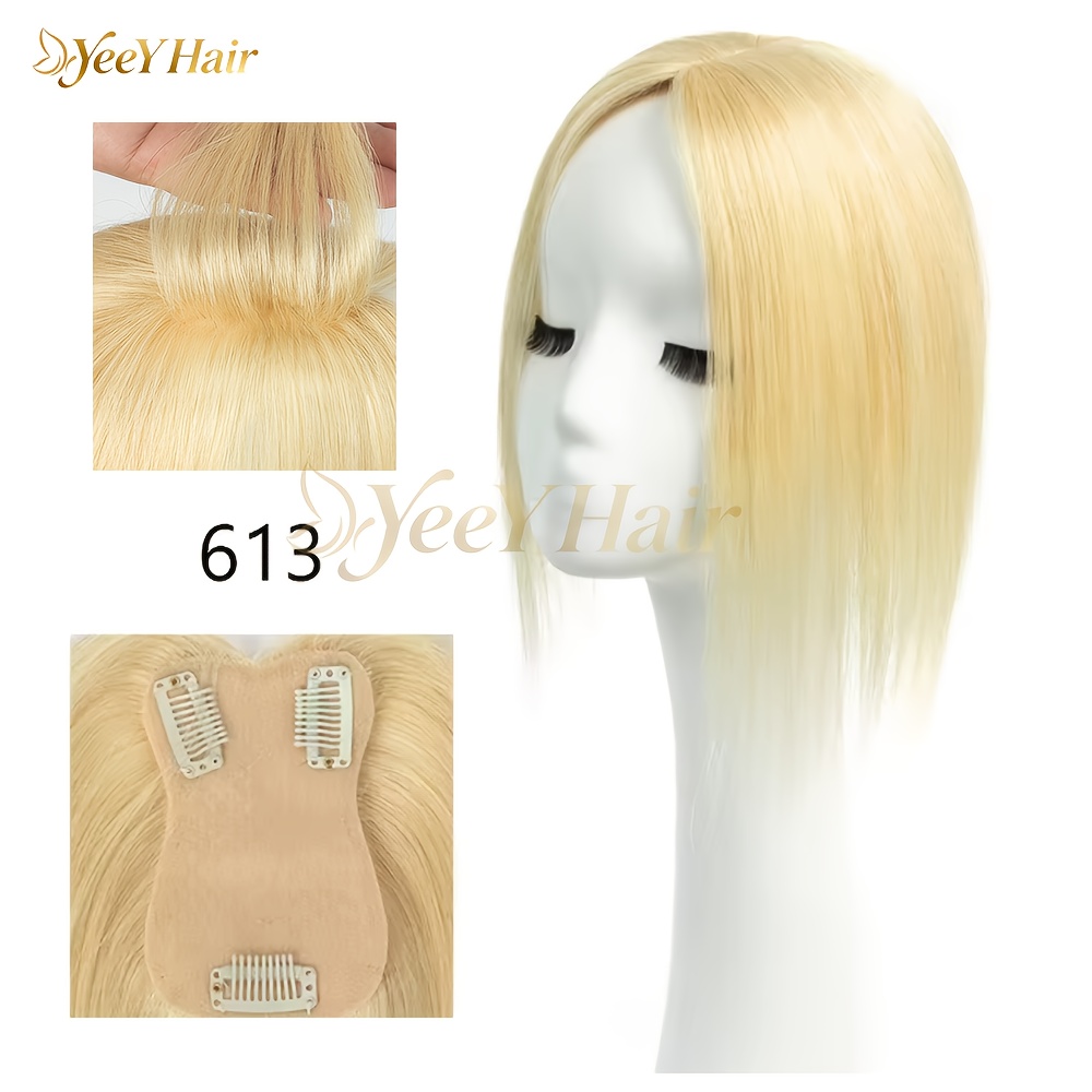 real human hair toppers women clip in no bangs center part  display picture 3