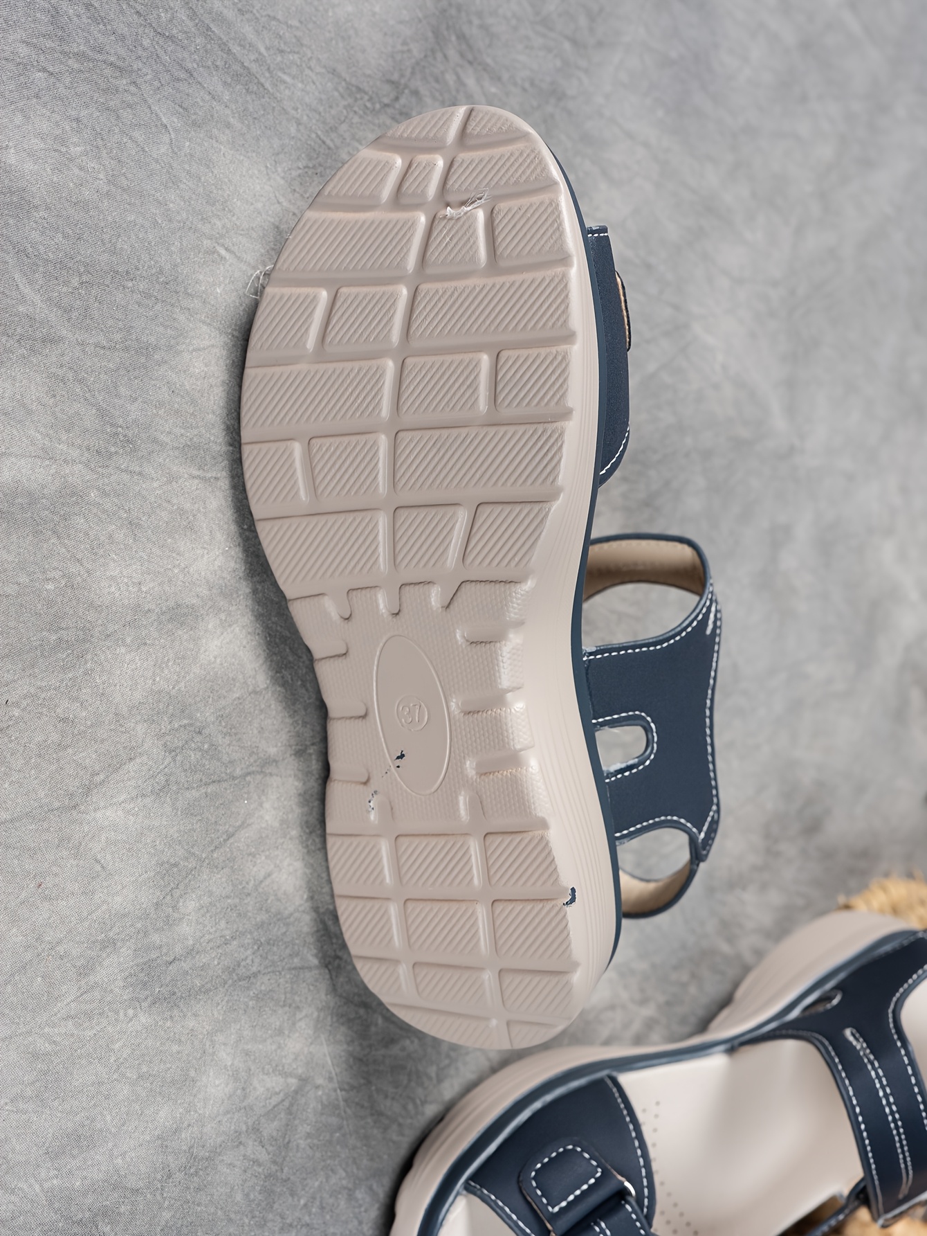 womens summer casual black platform wedge sandals open toe breathable pu upper ankle hook and loop closure solid color beachwear strappy sandals details 12