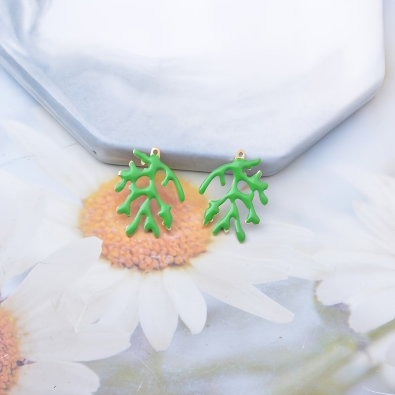 6pcs Double-Sided Copper Coral Charms for DIY Jewellery Making