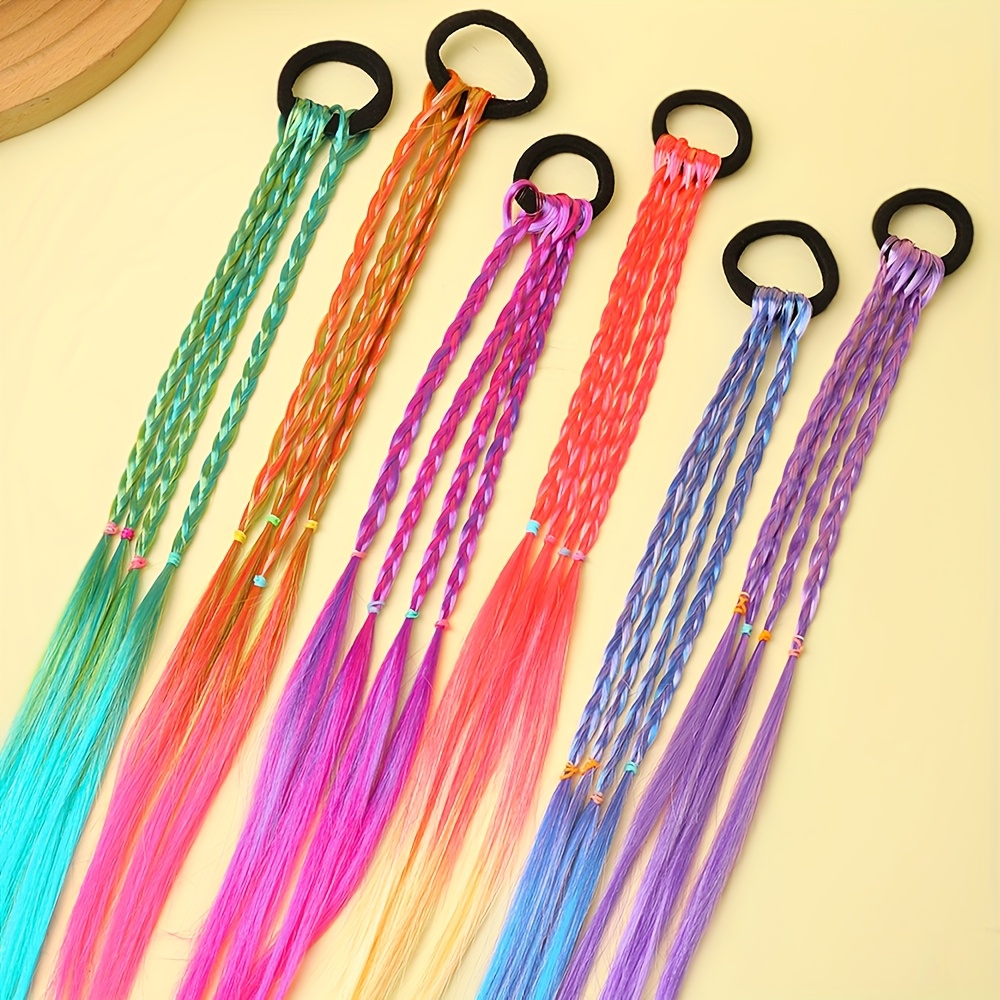 6pcs   bohemian style sweet wig braids vibrant multicolor hair accessories for women durable plastic hair ties for   perfect gift for teens adults cute hair accessories   hairpiece colorful hairbands lightweight hairbands   Product details 1