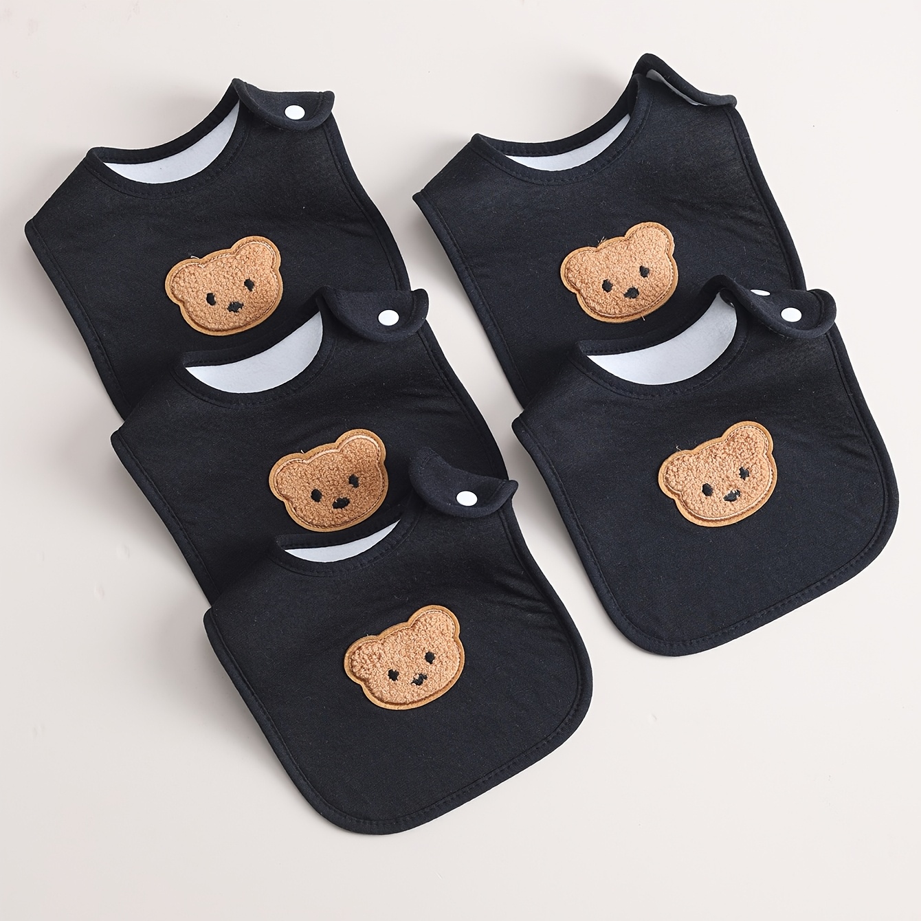 Image of 5pcs Set Of Baby Bibs, Absorbent, Breathable, Comfortable, Saliva Towel, Fashionable And Cute