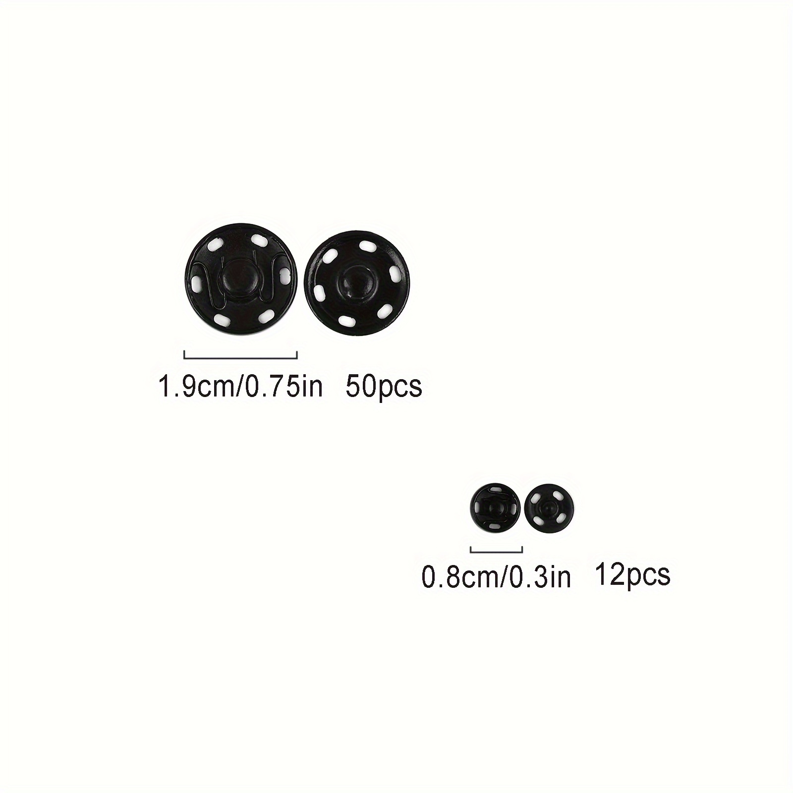 12 50pcs black white small metal snap fasteners press button stud sewing clothing accessories embedded buckle wide use