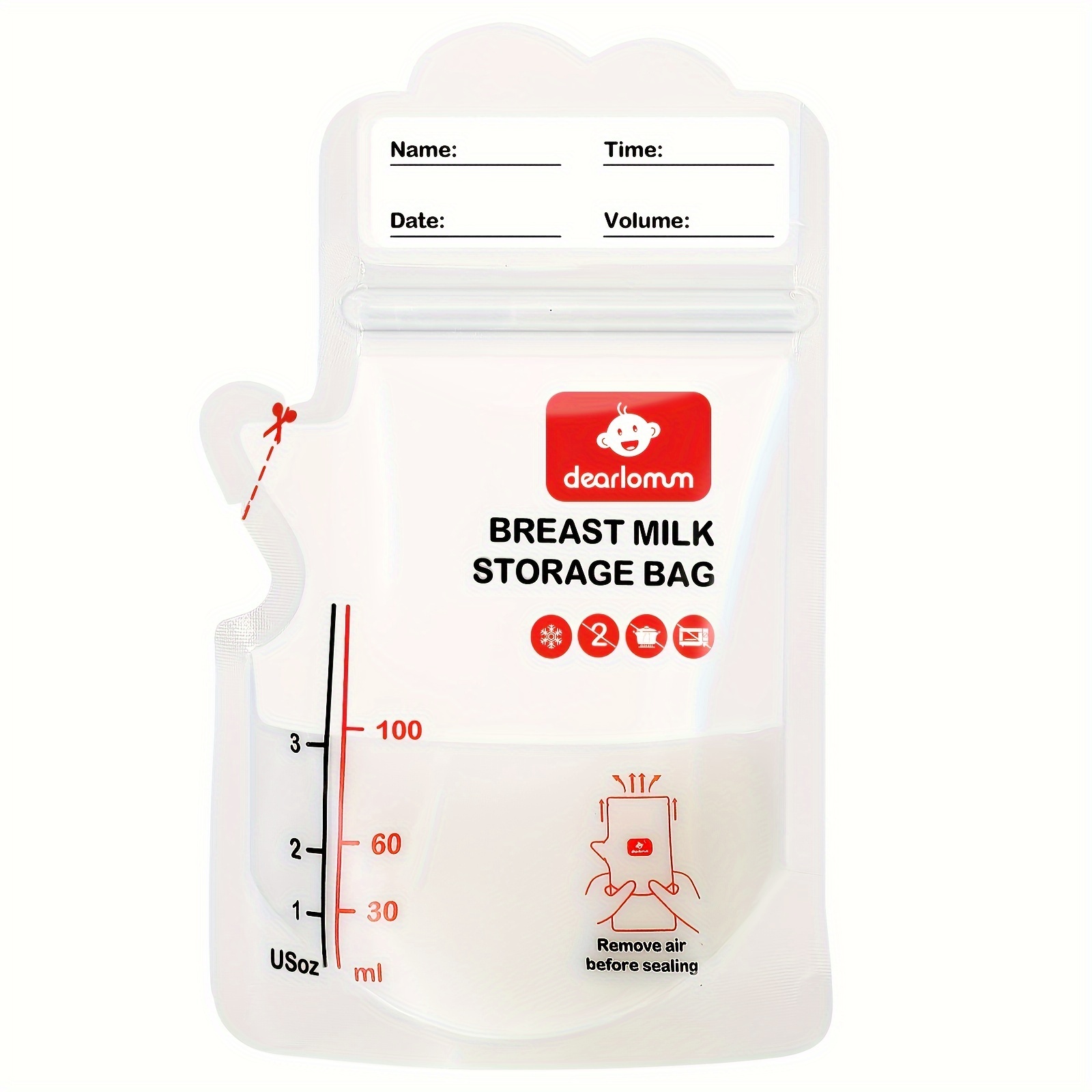 

Breastmilk Storage Bags, 3 Oz Breast Milk Storing Bags, Self-standing Bag