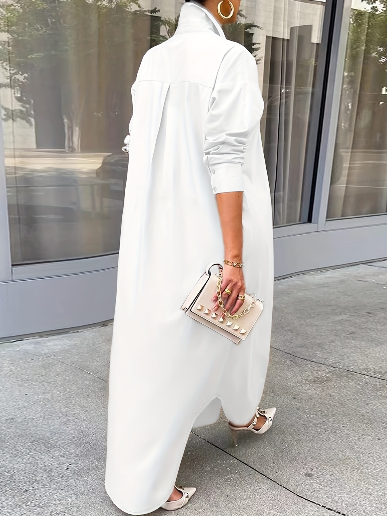 womens long shirt womens shirt dress women's clothing temu - Temu