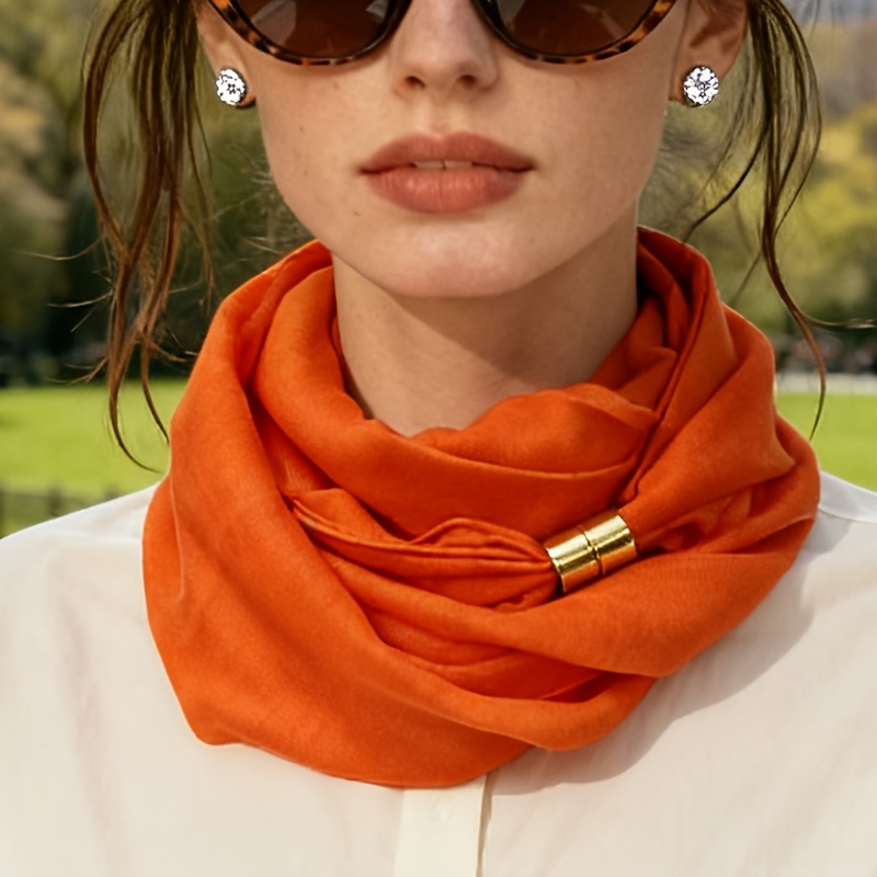 TEMU Otvs Women's Soft Warm Windproof Scarf Suitable For Winter - Solid Color Short Neck Warmer, Non-elastic Basic Collar, Versatile For Outdoor,