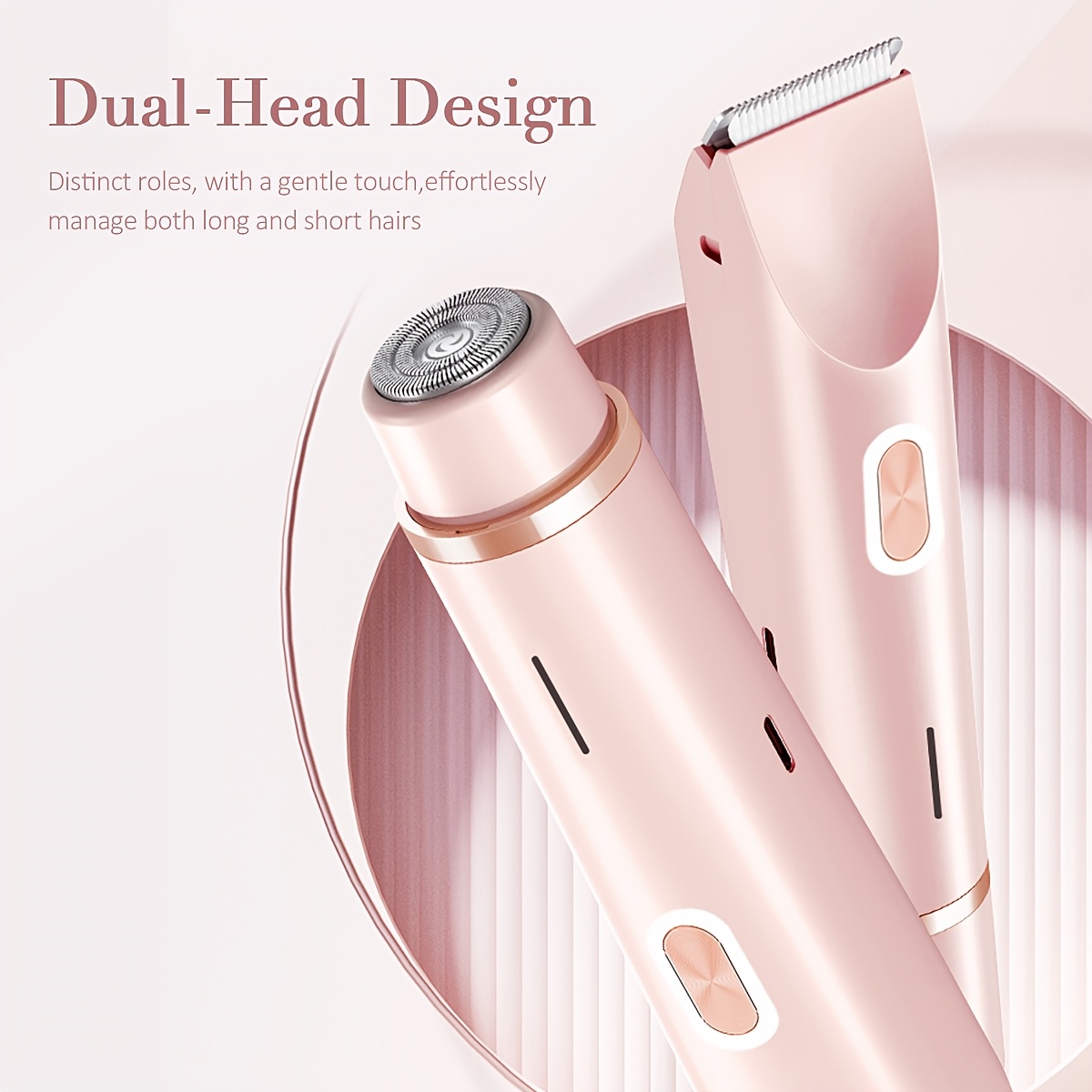 1pc tondeuse à cheveux électrique à double tête pour femmes, batterie au lithium rechargeable, chargement usb, rasoir de bikini multifonction et rasoir de visage pour bras, cuisses, corps avec batterie au lithium rechargeable, chargement usb, pour cadeau idéal de an détails 6