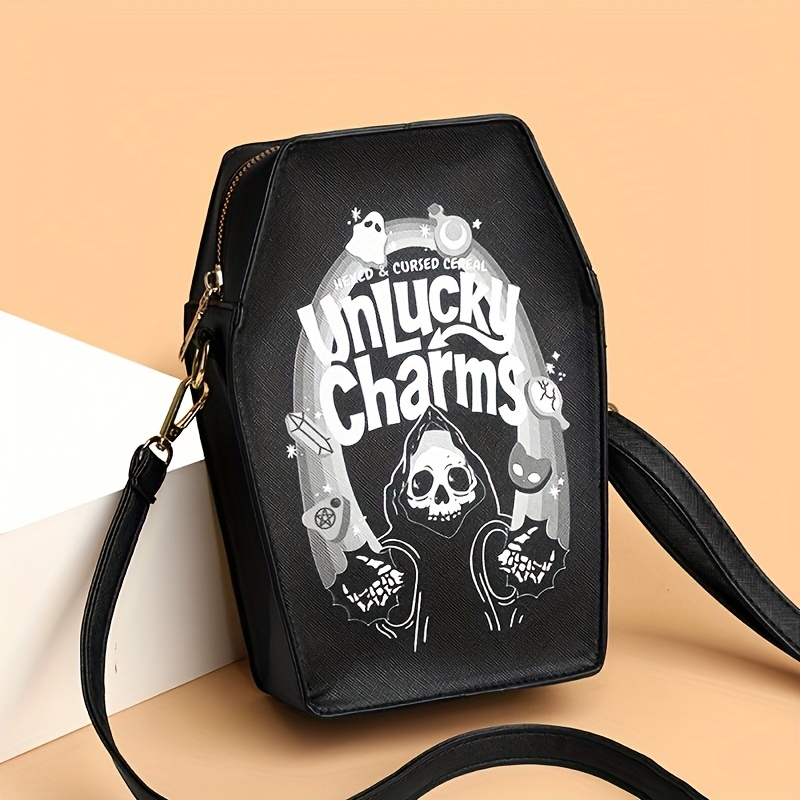 halloween coffin shaped crossbody bag never living - Temu display picture 1