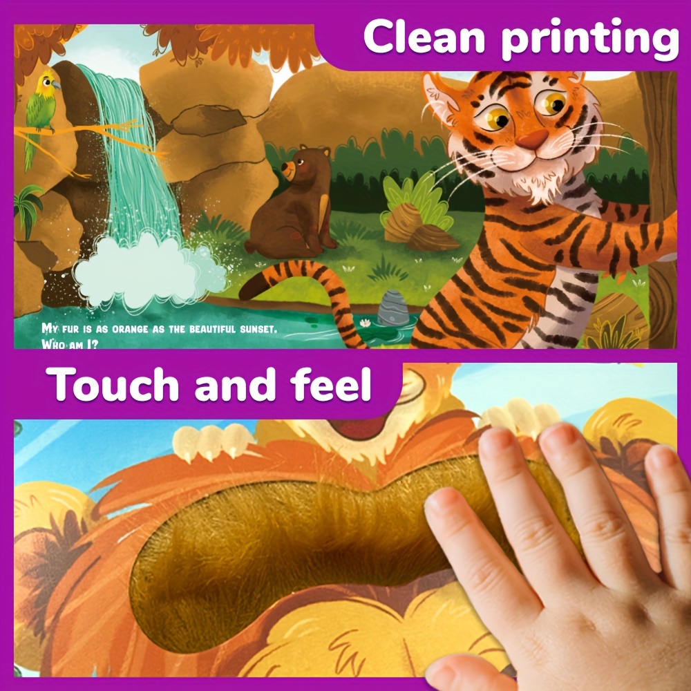 My First Touchy Wild Animals, Interactive Animal Touch Book for Youngsters and Youngsters - Early Learning Puzzle Storybook with Tigers, lions and monkeys Illustrations, Sensory Development, Ideal Gift for Youngsters's Parties and Showers