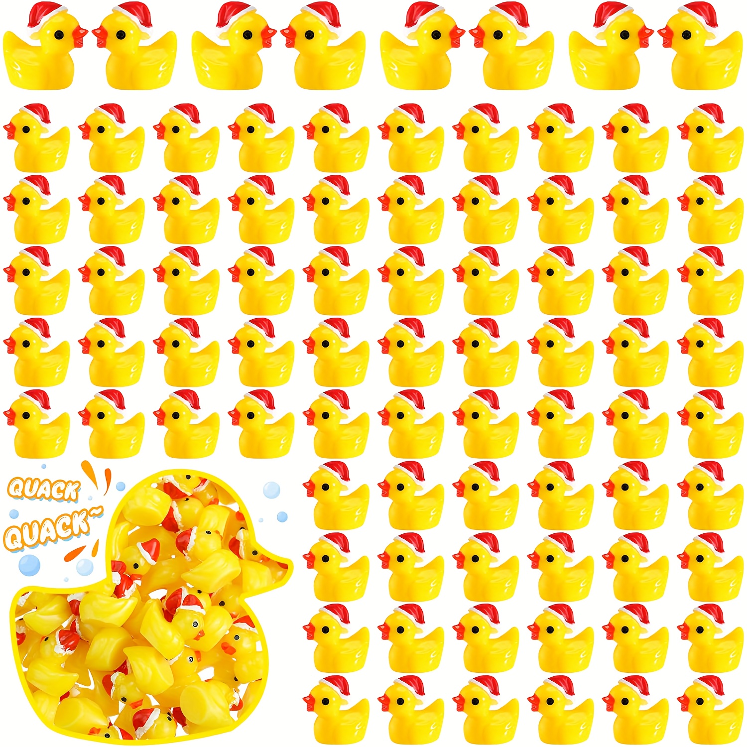 

60pcs Ducks - , Plastic Christmas , Decor , Toy For Diy Craft Supplies, For Accessories