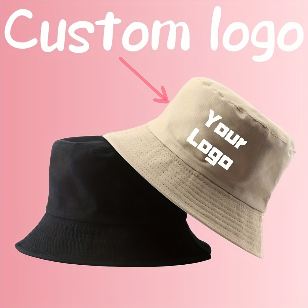 TEMU [customizable] Logo Personalized Double-sided Fisherman Hat Customizable Picture Men And Women Hat Unisex Breathable Sports Hat Casual Fisherman
