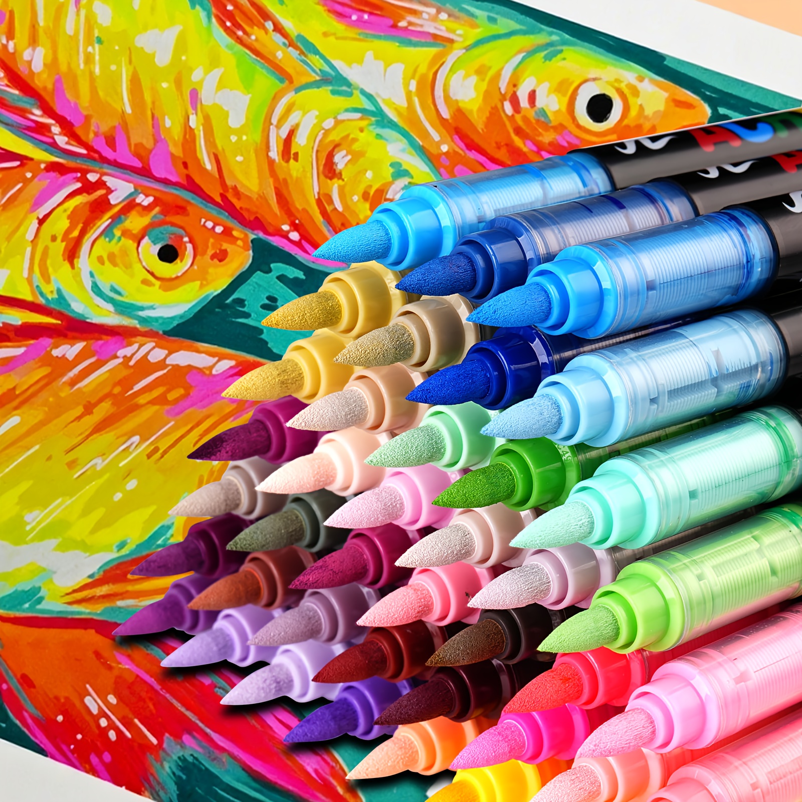 KEMYR Metallic Stifte 36 Farben - Glitzer Farbstifte Für Stein, Glas, Holz | 1mm Feinspitze