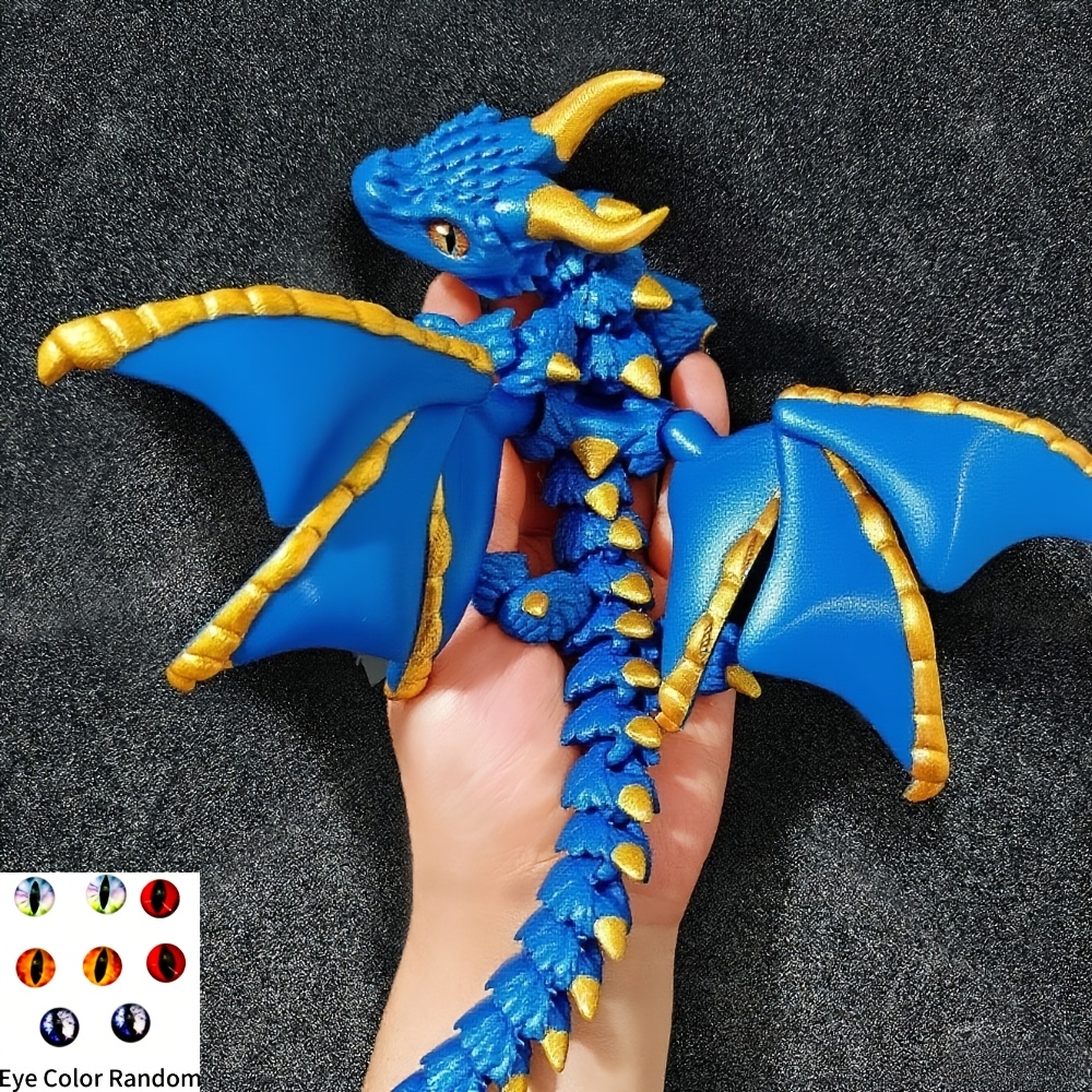 3d printed dual horned dragon statue flexi wings - Temu Mauritius
