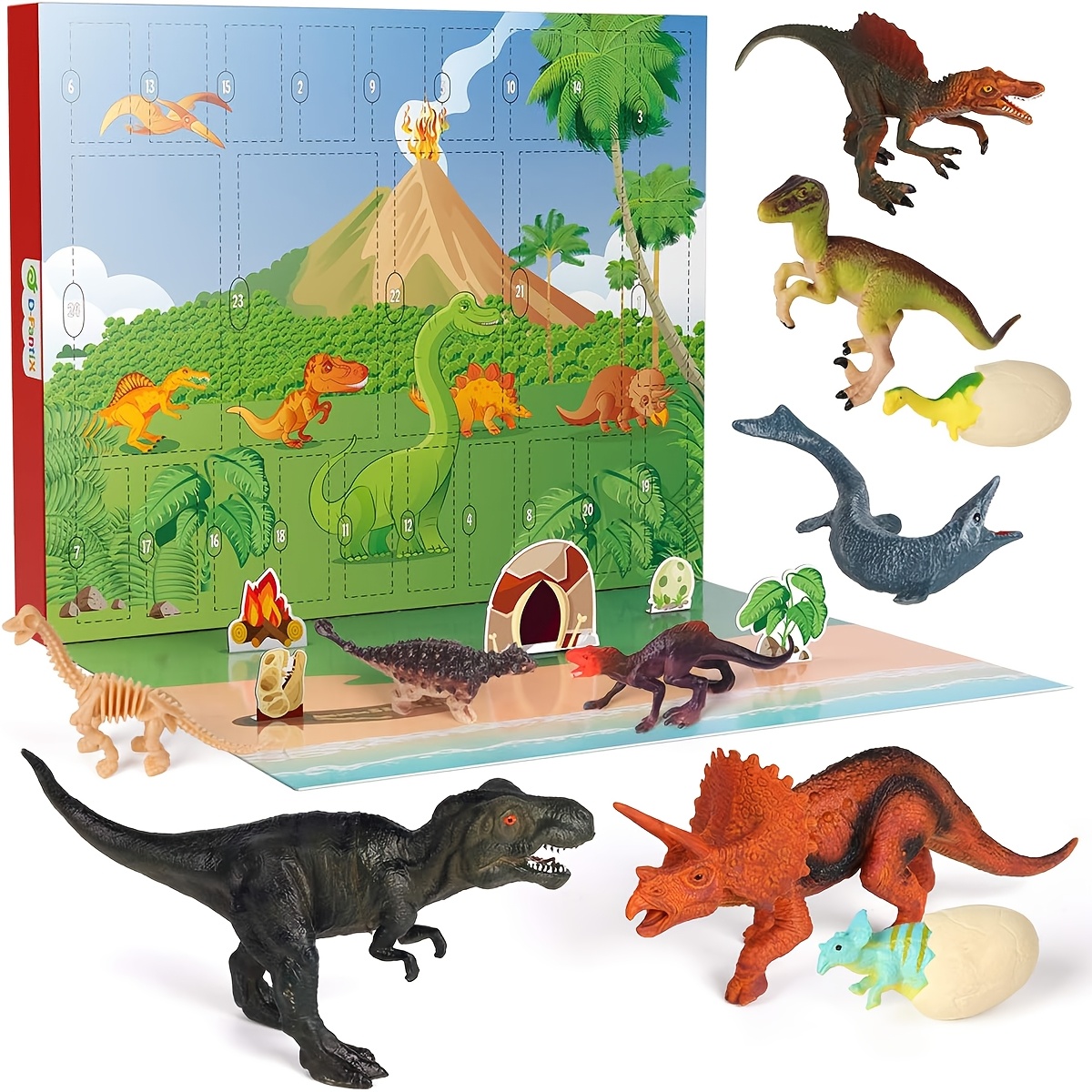 

Dinosaur Advent Calendar 2024 - 24 Days Countdown To Christmas With & Foldable Play Scene, Perfect Gift