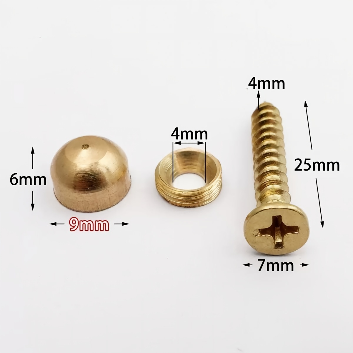 TEMU 30pcs/10 Sets de vis décoratives en laiton avec capuchons | Vis auto-taraudeuses, adaptées aux portes d'armoires, fenêtres, installation de