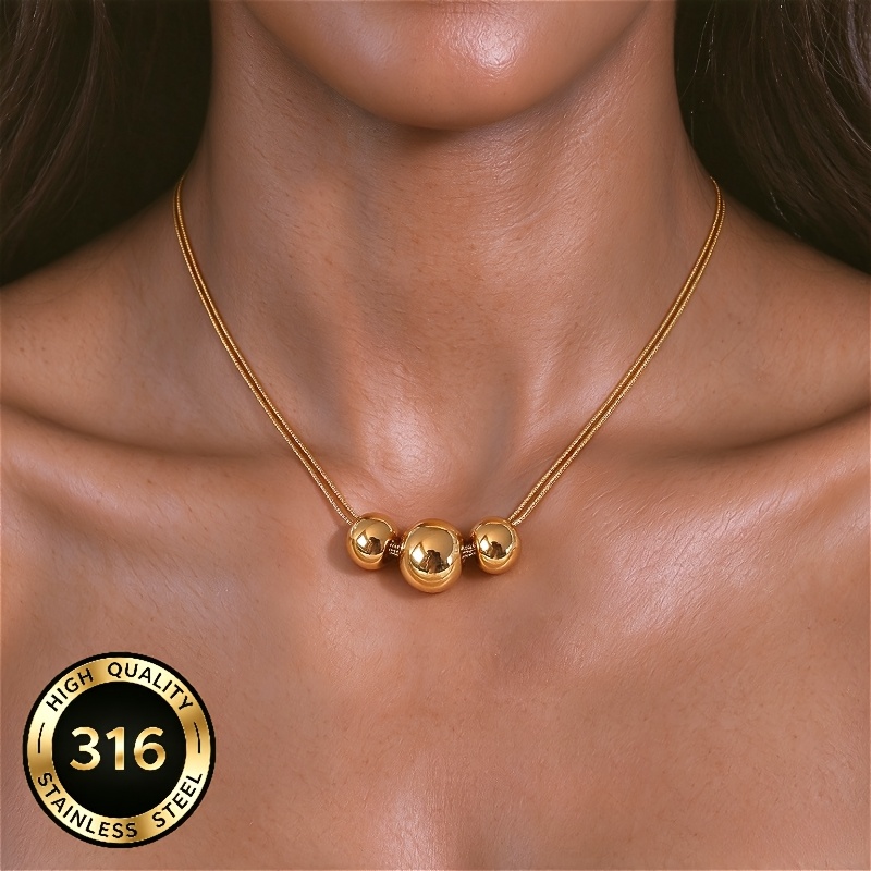 Vintage French Double Snake Chain Choker Necklace
