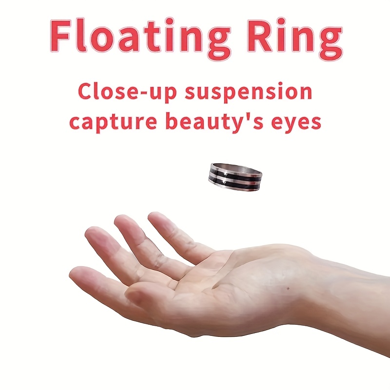 

1pc Stainless Steel Floating Ring - Magic Trick Accessory For Street & Stage Performance, Halloween & Christmas Gift, Black Metal