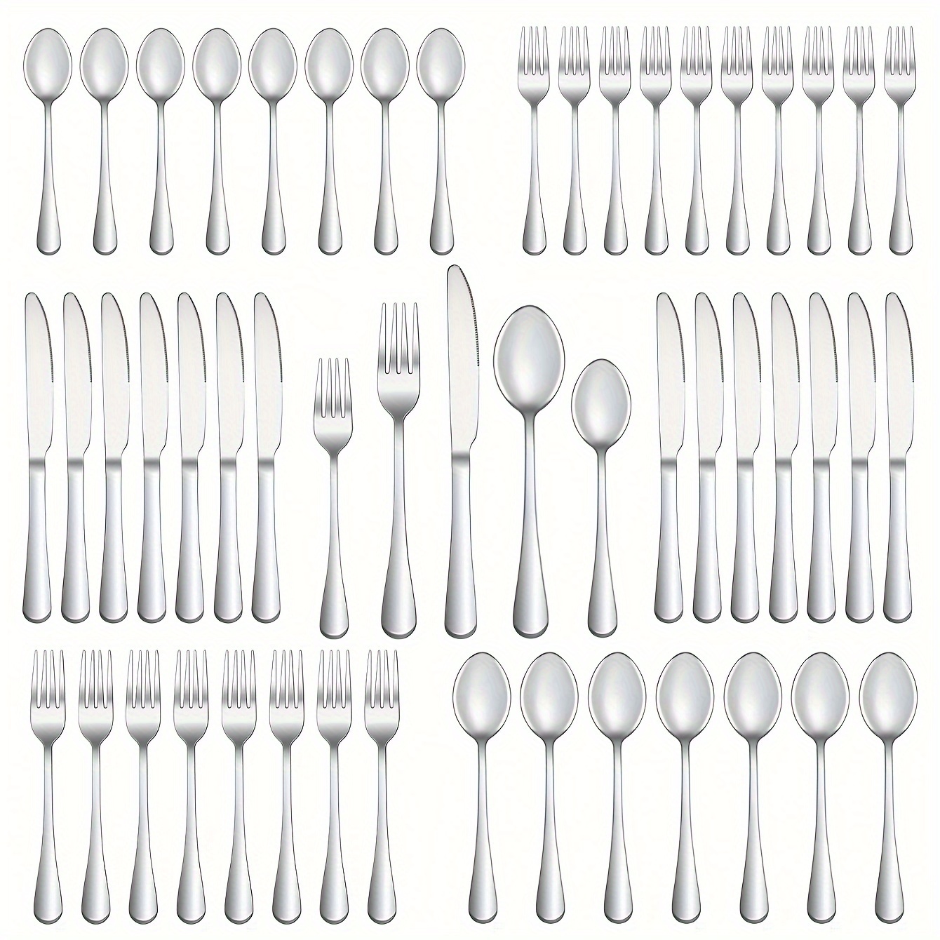 

60-piece Stainless Steel Silverware Set, Including Knife, Fork And Spoon, For 12 People, Suitable For Gifts, Hotels And Restaurants