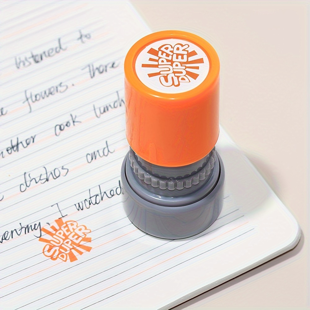 Sello De Maestro ExcelMark - ¡GENIAL! - Tinta Roja, Diámetro 5/8 Pulgadas, Autoentintado Y Duradero