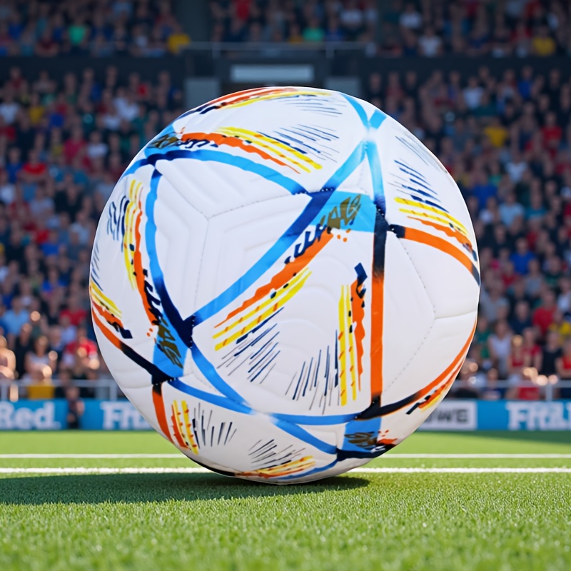 1 Professionele Voetbal Trainingsbal - Maat 5 voor Alle Velden, Dynamisch Beweging Ontwerp, Hoogwaardige Stiksels & Duurzaam PVC Materiaal. Geschikt Voor Indoors Futsal – Ideaal Tijdens Wedstrijden, Trainingen en Toernooien. Stevig Met Machinaal-Gestikte Pentagon Panelen in Kleurvolle Patronen. Inclusief Glow Functies