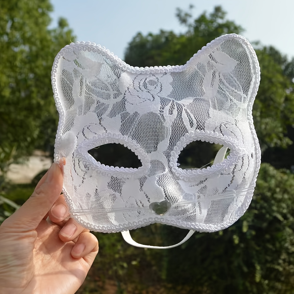 Little Fox Half Face Mask Women's Retro DIY Japanese Cosplay Cute Cat Mask Masquerade Halloween Anime Mask I.40254398