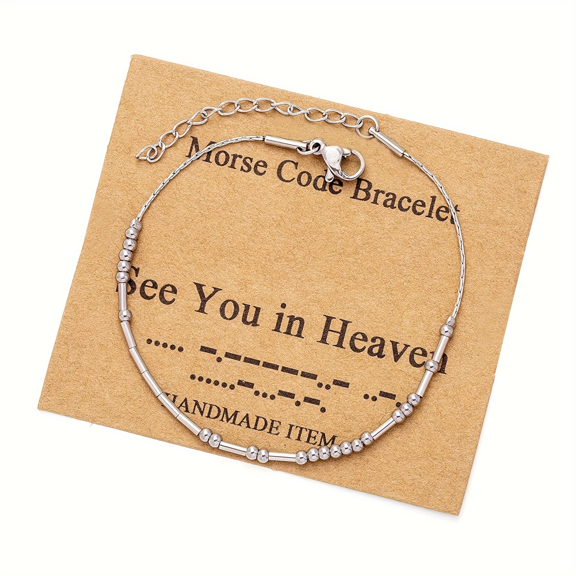 

Memorial Gifts For Women, Miscarriage Gifts For Mothers, Memorial Bracelets For Lloss Of Loved One, Gifts For Mom For Loss For Baby See You In Heaven Jewelry, Morse Code Gifts For Miscarriage