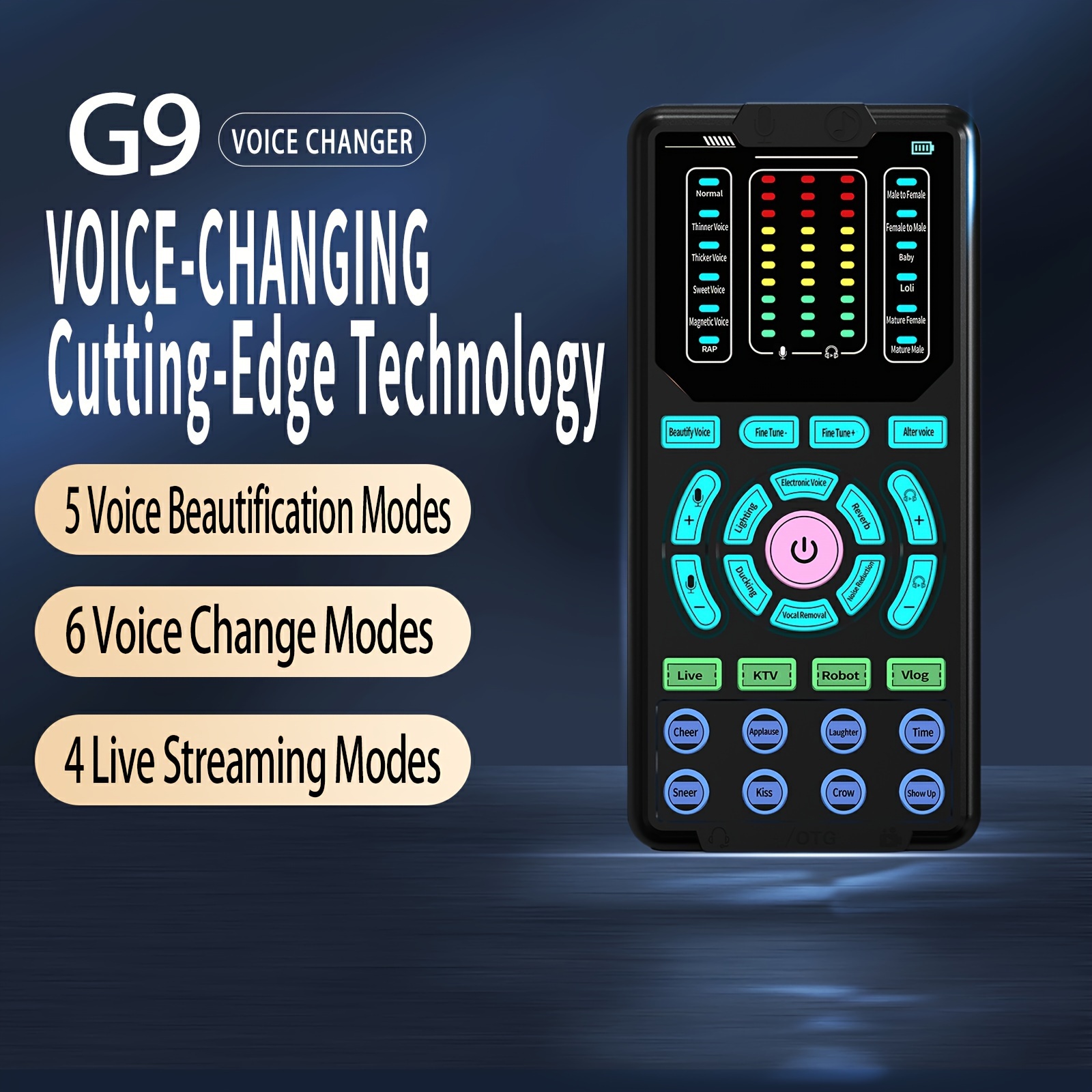 Mini Voice Changer Device Portable Sound Card Broadcast