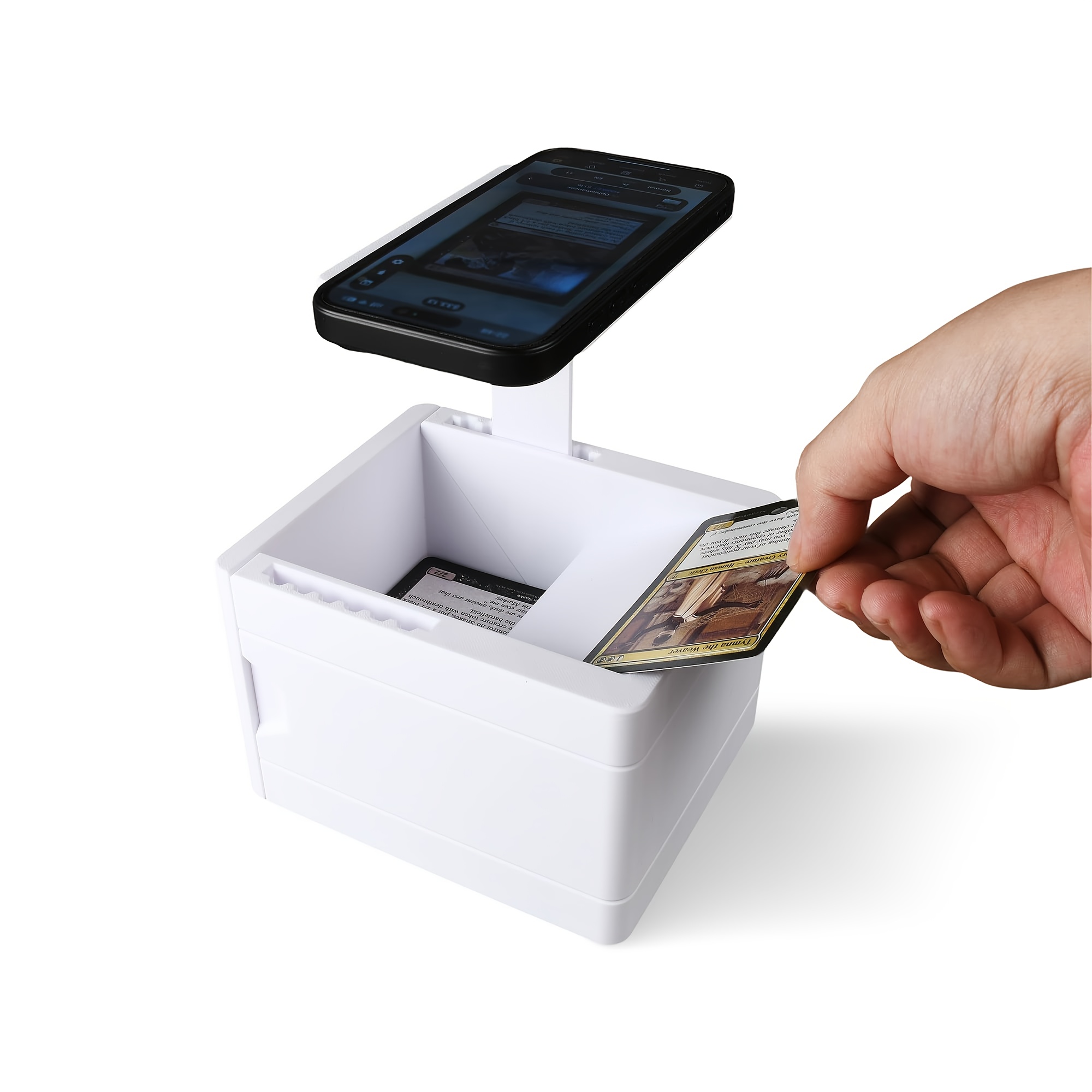 card scanner mtg EnderToys – Desktop Mount for Mobile Scanning Apps – High-Speed Inventory Sorting for Magic Cards – Fits Unsleeved Cards Only : Toys & Games Professional Injection Molded ABS MTG