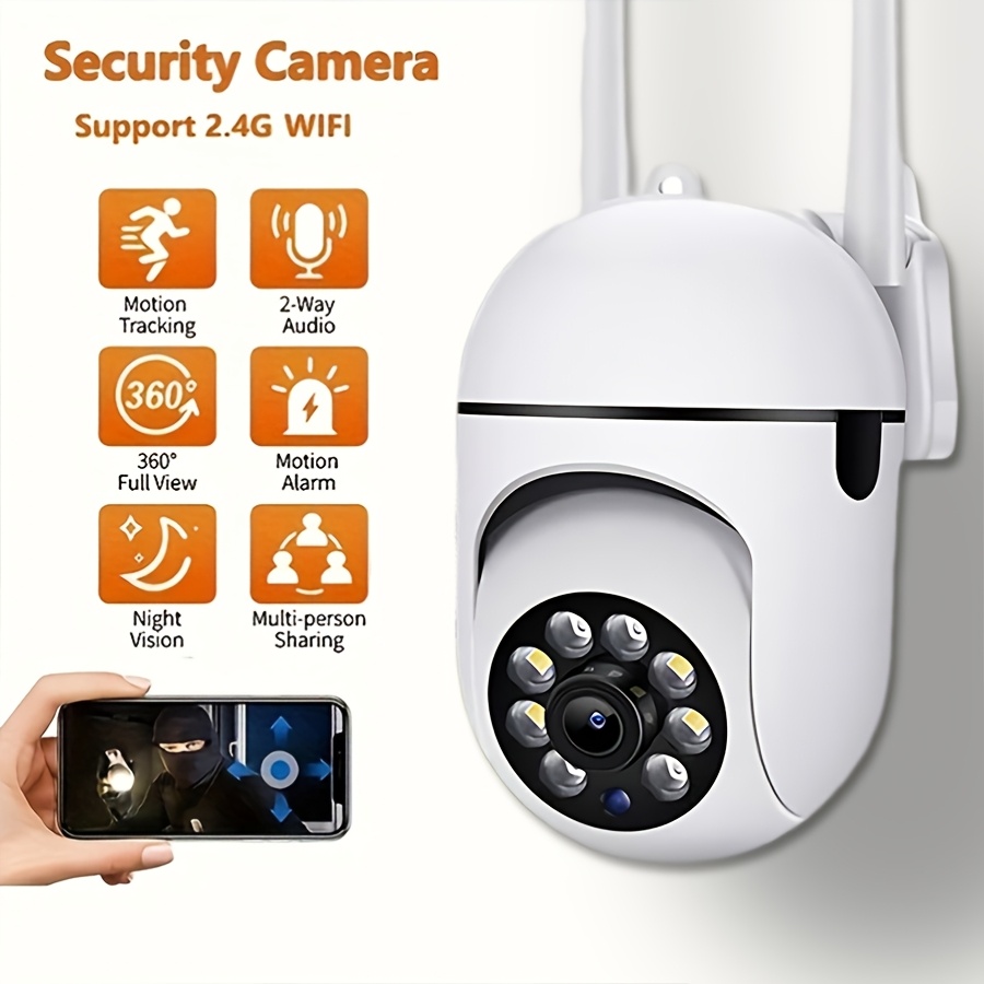   1080p hd wireless security camera with color night vision 2 way audio pan tilt   smart   monitor details 1