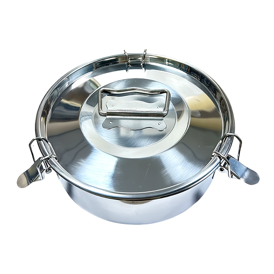 Image of 1pc Flan Mold 304 Stainless Steel Flan Pan Mold With Lid And Handle 1.5qt Capacity Flanera Flan Mold, Portable Round Cake Baking Flan Mold For Chocolate Cake, Cupcake, Pudding Cake, Baking Flan Mold