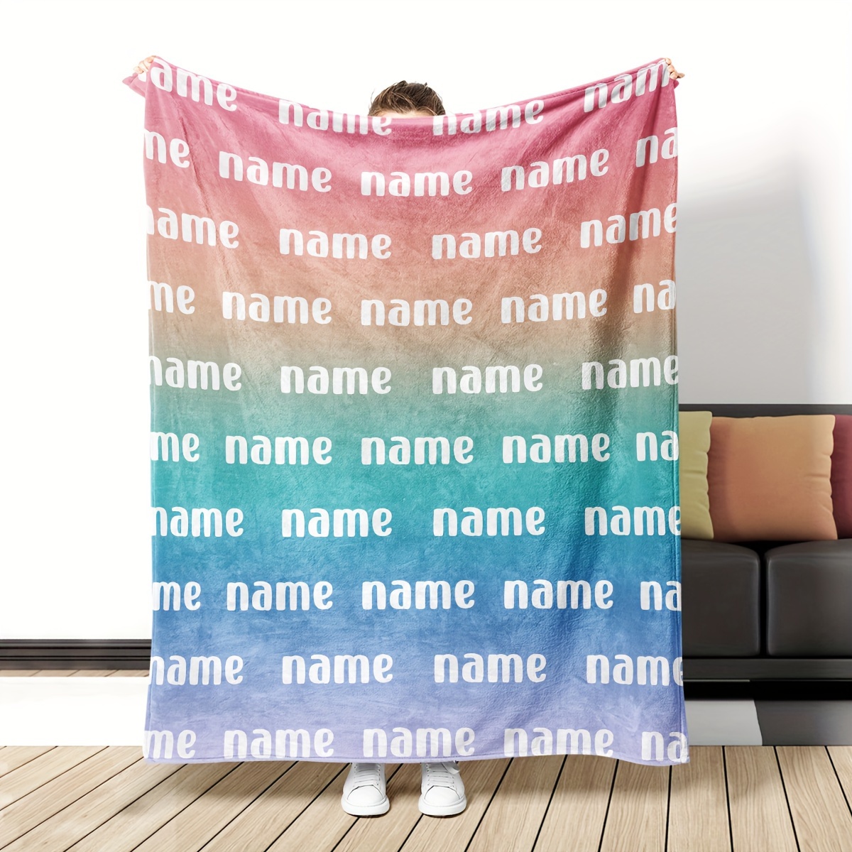 

1pc Personalized Custom Pattern Flannel Blanket, Soft And Warm Commemorative Blanket, Great Holiday Gift For , Friends, Family And Lovers, Used For Nap, Camping, Travel, And Car