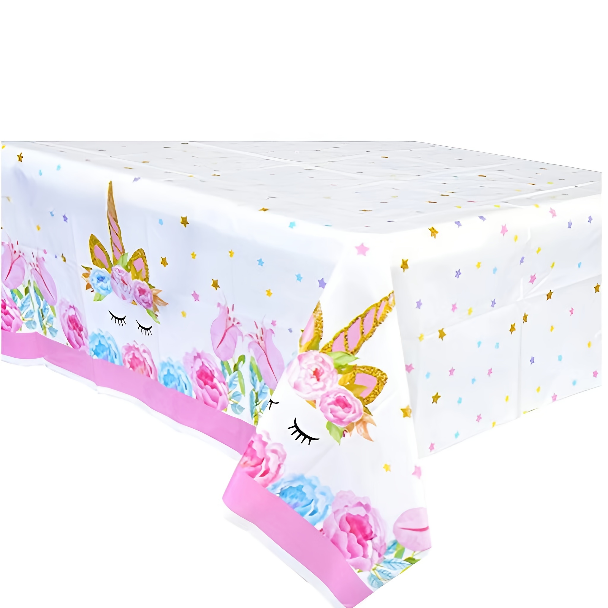 

Unicorn-themed Party Tablecloth - Birthdays, Showers & Celebrations | Plastic, Cartoon Design