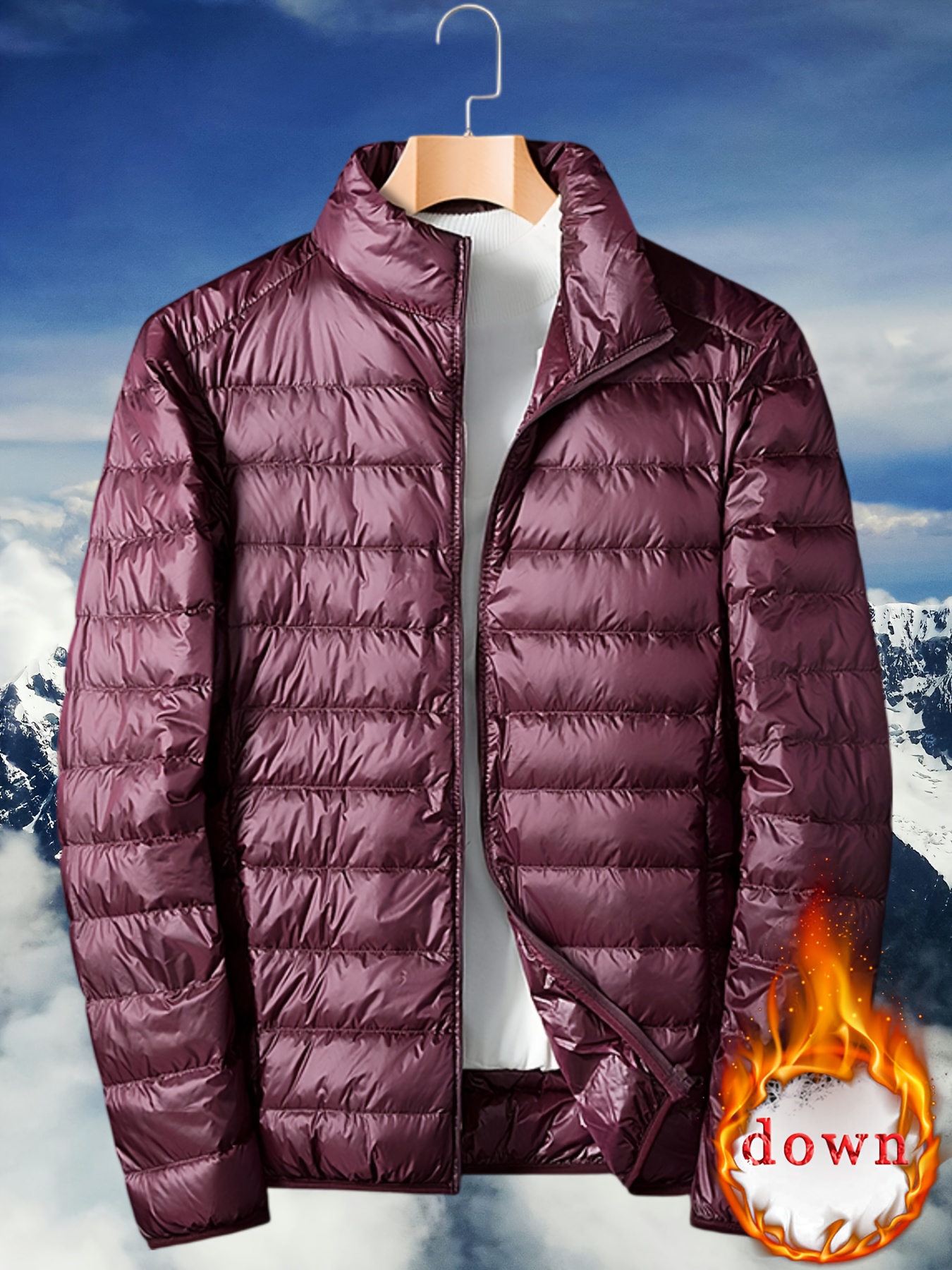 mens short down jacket winter   down warm stand up collar cold proof coat mens comfortable warm jacket casual versatile outdoor warm coat