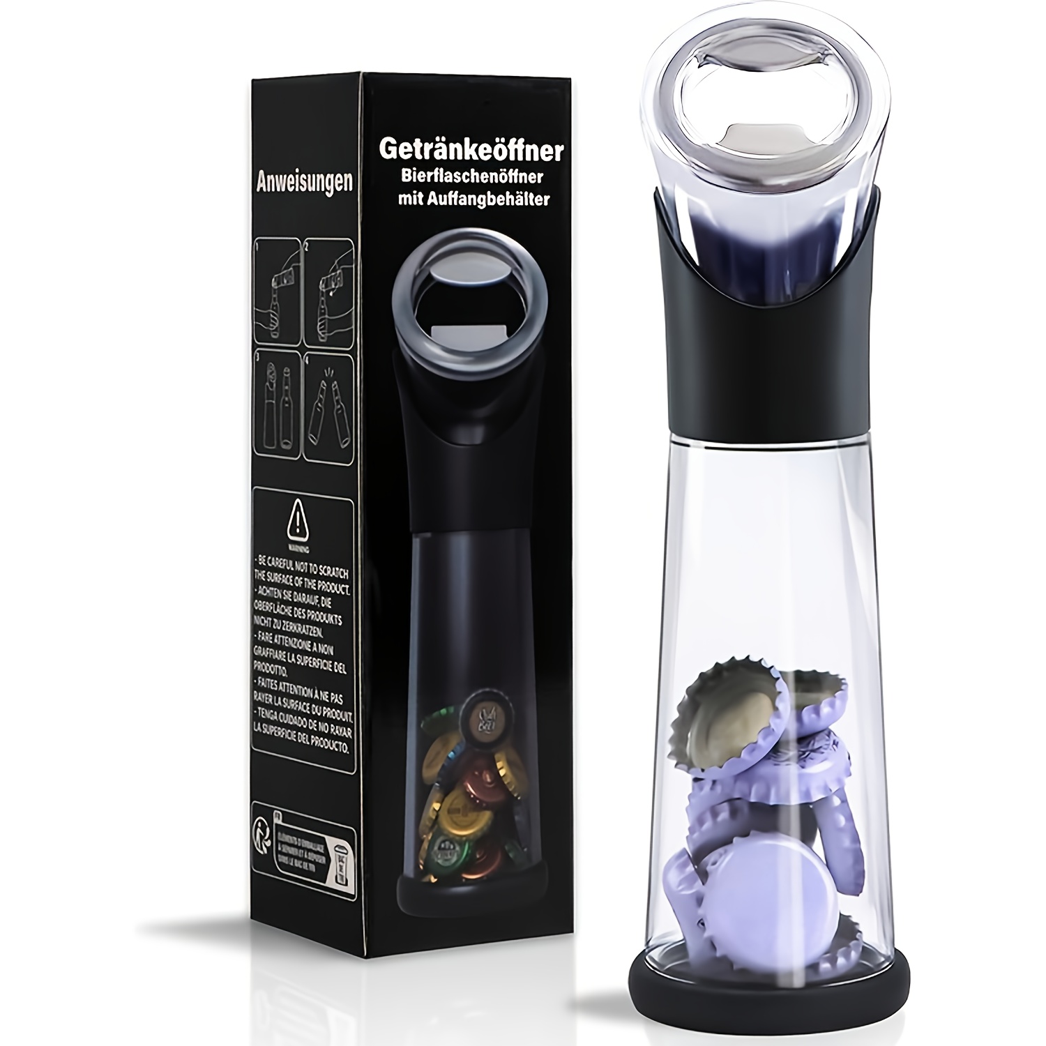Image of A Beer Bottle Opener With A Storage Container, Suitable For Restaurants, Bars, And Outdoor Use. Can Store Bottle Caps, Making It An Ideal Gift For Men