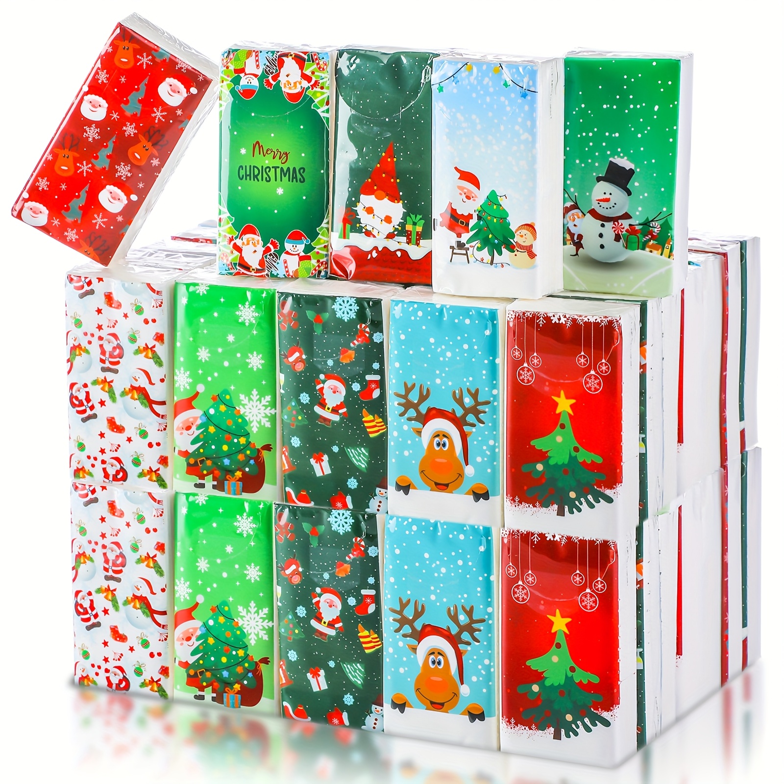 TEMU Party Favor Packs 30pcs Christmas Nativity Holiday Pocket Tissues Holiday Merry Christmas Pocket Facial Tissues Gifts Bulk Religious Xmas Travel