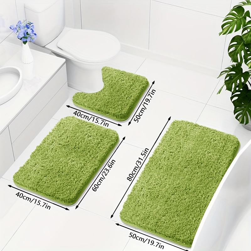 Image of Luxurious Plush Memory Foam Bathroom Rug Set - , Non-slip, Absorbent Mats In Sizes, Ideal For Bathroom/shower, Bathtub, And Floor Safety, Machine Washable, Quick-dry, Bathroom Mat