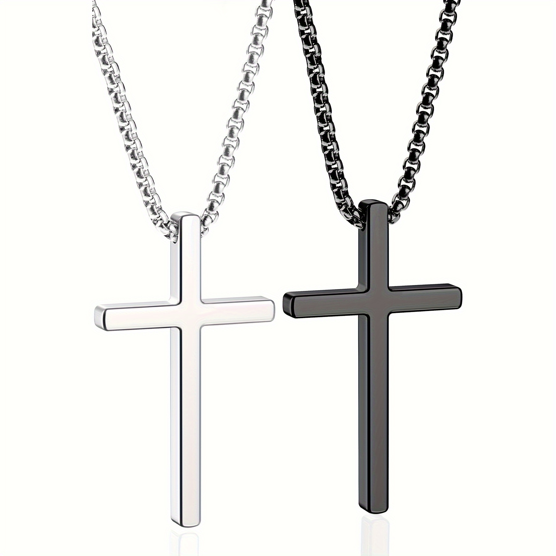 2pcs collier croix hommes pendentif en acier inoxydable Temu